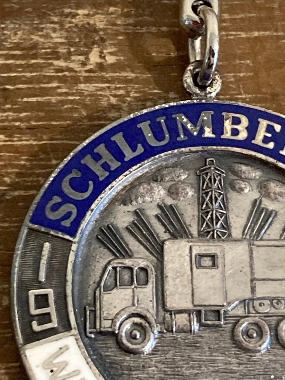 1963 Schlumberger Oil Keychain Sterling Silver Pendant Haltom’s Fort Worth
